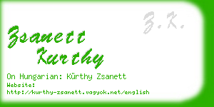 zsanett kurthy business card
