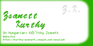 zsanett kurthy business card